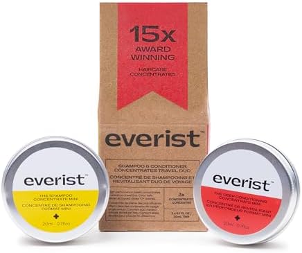 Everist The Haircare Travel Duo, The Shampoo Concentrate & The Deep Conditioning Concentrate, Deep Hydration and Smoothing, Aloe Vera, Paraben & Sulfate Free, Color-Safe, 2 x 0.7 fl oz Set by Everist