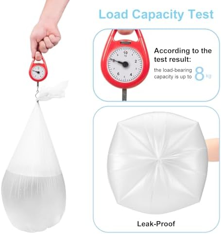 Inwaysin 1.2 Gallon 200 Pcs Small Trash Bags Bathroom Garbage Bags, Clear White Office Waste Basket Liners Compost Bags for Kitchen, Office, Pet Litter, Car, 5-6 Liter - Image 3