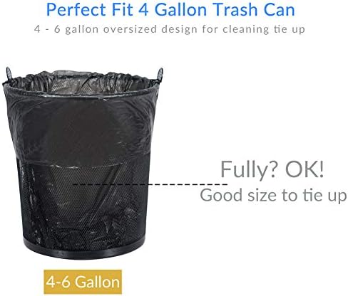 Jaoul Trash Bags 4 Gallon, Small Garbage Bags, Strong & Unscented Trash Bags for Kitchen, Bathroom, Office, Restroom, Car, Black, 60 Counts - Image 5