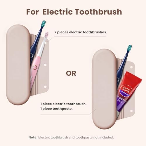 Silicone Electric Toothbrush Travel Case, Manual Toothbrush Travel Cover for Men and Women,Toothbrush Holder for Travel,Gym and More, Fits Most Manual and Electric Toothbrushes - Sand Pink - Image 2