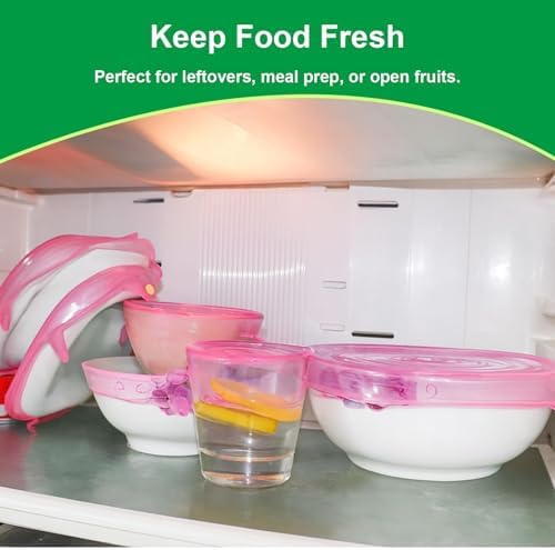 Silicone Stretch Lids – 6 Pack Reusable Food Covers,Flexible Silicone for Bowls, Containers, Fruits – Airtight & Leakproof Seal for Kitchen Storage(pink) - Image 5