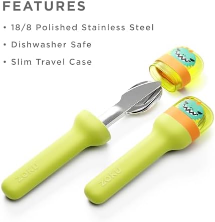 Kids Pocket Utensil Set, Kids Silverware Set Fork, Knife, and Spoon, Dino - Image 2