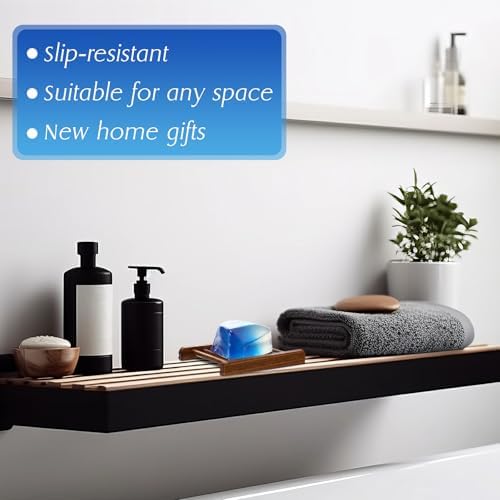 Sawysine 50 Pcs Bamboo Soap Holder Self Draining,Charcoal Color - Image 6
