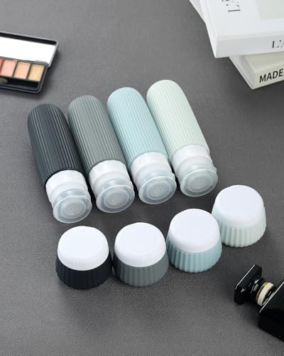 Mrsdry Travel Bottles - 8 Pack, TSA Approved Travel Size Toiletries, Leak Proof Silicone Squeezable Containers in Clear Bag - Image 4