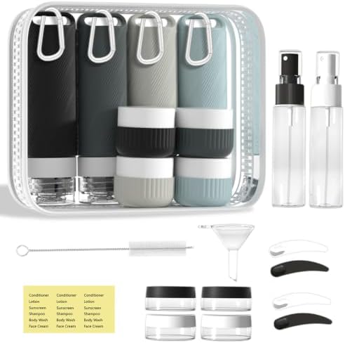 Travel Toiletry Containers 26Pcs Silicone Leakproof TSA Approved Set by Udihch