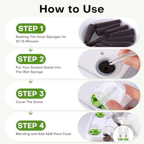 Ahopegarden 50pcs Hydroponic Pods Kit: Compatible with AeroGarden Herb Kits with 50 Grow Sponges; 50 Pods Lable, Highly Breathable - Indoor Garden Kit Supplies for Most Brands - Image 4