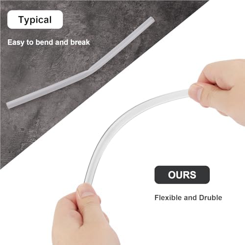 7-Inch Reusable Clear Drinking Straws, for 8/10/12 oz Kids' Cups, Coffee, Juice, Wine Tumblers, Jars, BPA-Free, Size: 7" x 10mm, Includes 8 Tritan Plastic Straws and 2 Cleaning Brushes - Image 4
