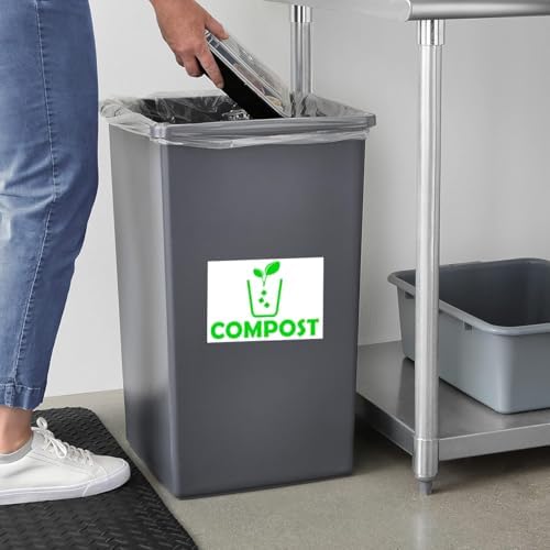 Trash Recycle Compost Stickers Set of 3 Recycle Sticker Vinyl Decal for Recycle Bin, Compost Bin, Trash Can Symbol to Organize Garbage containers Trash Can (Compost White, 10x7inch) - Image 3