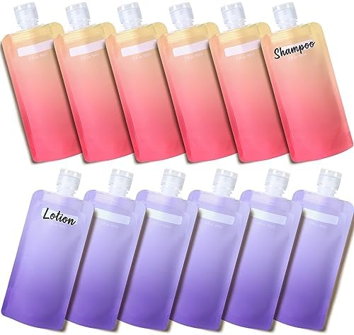 PACKISM 12 Pack Travel Pouches for Toiletries - 90ml 3 oz Liquid Containers by Packism