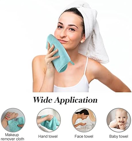 SINLAND Absorbent Coral Velvet Washcloth Ultra Soft Microfiber Face Towels 12 x 12 inch Multi-Purpose Face Cloths for Household and Sport - Image 6