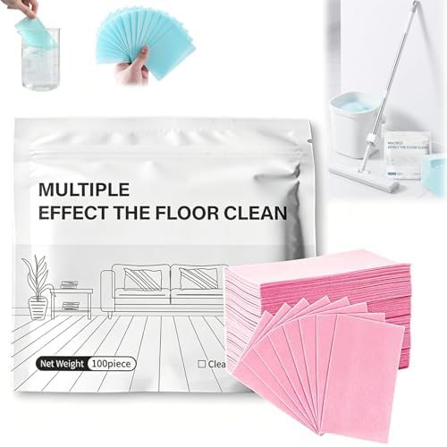 100 Piece Floor Cleaning Tablets Multi-Surface Cleaner, Multi-Surface Floor Cleaning Tablets, Multiple Effect the Floors Clean, Concentrated Cleaner for Hardwood, Tile, Laminate & More (Pink) by Unknown