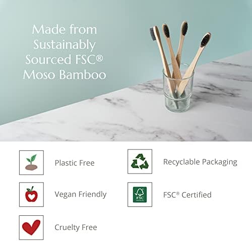 Wild & Stone | Medium Bristle Organic Bamboo Toothbrush | Four Handle Patterns | Medium Fibre Bristles | 100% Biodegradable Handle | Vegan Eco Friendly Bamboo Toothbrushes (Bamboo Green) - Image 4