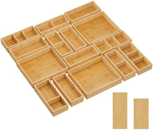 Lifewit Drawer Organizer 15 Pack(33 Grid) with 18 Inserts by Lifewit