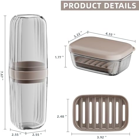 VITVITI Bar Travel Soap Case Container, Portable Travel Toothbrush Case - Image 6