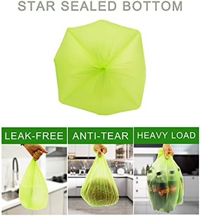 8 Gallon Trash Bags, Inwaysin Garbage Bags Compatible with Simple Human H Trash Can, Compostable 6-9 Gal 30L ( Clear Green, 100 Count (Pack of 1)) - Image 4