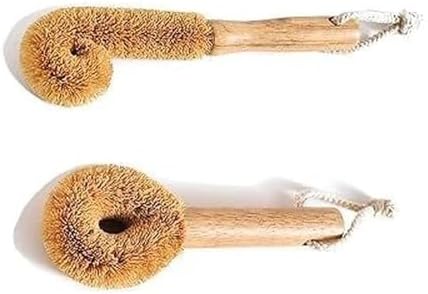 Cactus Bottle Brush Set, 2PCS-Eco-Friendly with Natural Wood Handle & Cactus Fiber Bristles for Deep Cleaning Bottles, Pans, and Kitchen Dishes - Image 2