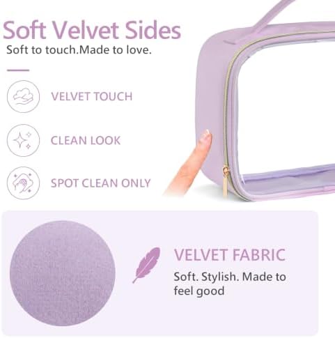 PACKISM Clear Makeup Bag Travel - Velvet Side TSA Approved Toiletry Bag - Image 5