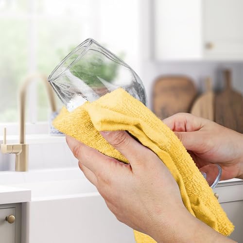 Avalon Towels Bar Towels (Pack of 120) Size 14x17 Inches – 100% Cotton, Absorbent and Reusable Cleaning Rags, Multipurpose Cleaning Towels, Terry Cloth Rags, Durable Shop Rags (Yellow) - Image 3