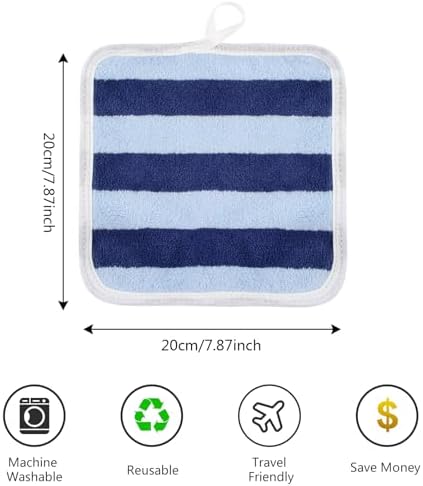 SINLAND Microfiber Facial Cloths Fast Drying Washcloth 8inch x 8inch Absorbent Face Wash Cloth Soft Makeup Remover Cloths - Image 2