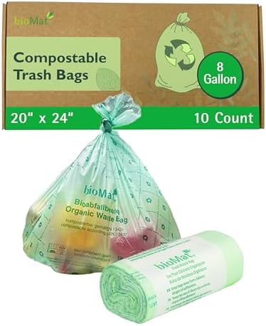 bioMat 8 Gallon Compostable Food Scrap Bags, 10 Count by VisitbioMat