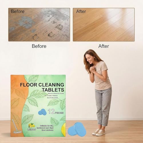 12PCS Floor Cleaning Tablets - Multi-Surface Hard Floor Cleaner for Tile Vinyl Laminate & Stone,Multi-Effect Floor Clean Tablets for Mopping,Compatible with Robot Mops & Wet Dry Vacuums, Pet Friendly - Image 4