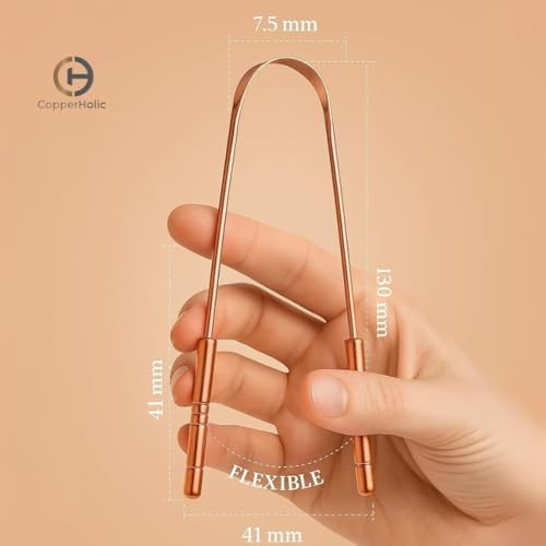 Tongue Scraper Set(2 Pack)–Pure Copper Cleaner Kit with Bamboo Toothbrush with Charcoal Bristles &Travel Case–Daily Oral Hygiene Tool for Men&Women,Reduce Bad Breath,Tongue Scrubber - Image 3
