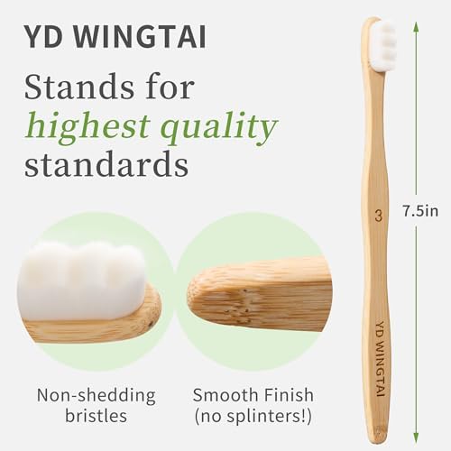 Bamboo Toothbrush 12 Pack Natural Wooden for Adults - Image 4