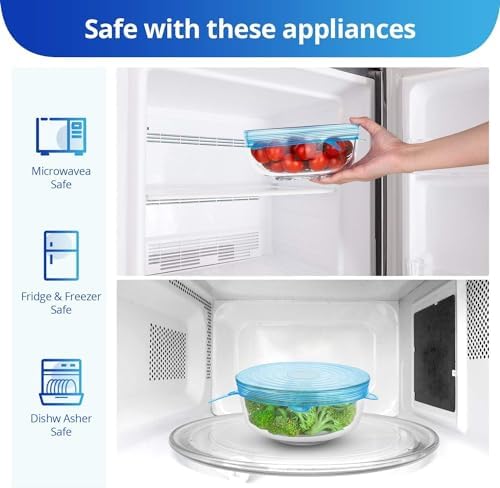 Silicone Stretch Lids, 6PCS Reusable Zero Waste Container Covers - Image 5