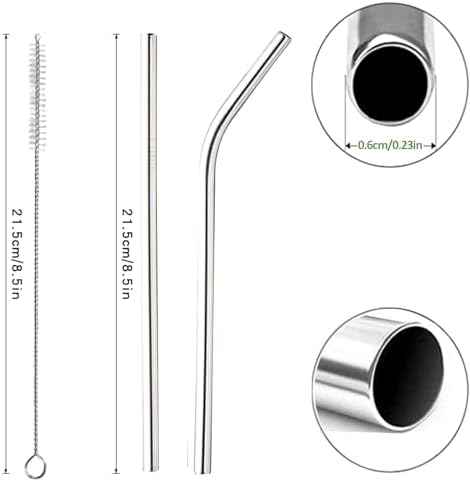 16 Pack of Reusable Stainless Steel Metal Straws - Image 2