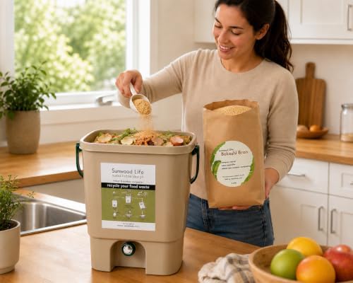 Sunwood Life®Premium Bokashi Bran - Excellent for Food Waste Composting, Graden and Pet Ordors Control (6 bags/13.2lbs) - Image 3