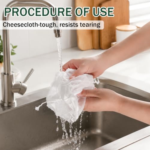 3PCS Organic Cotton Cheesecloth Bags with Drawstring - Image 6