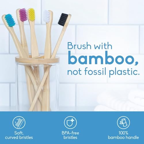 The Humble Co. Bamboo Toothbrushes, BPA Free, Ultra Soft Bristles (5 Pack) - Image 2