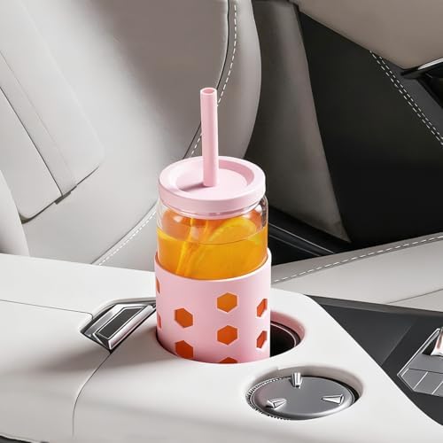Mrsdry 16 oz Glass Cups with Lids and Straws for Gift, 4-Pack, Mint - Image 4