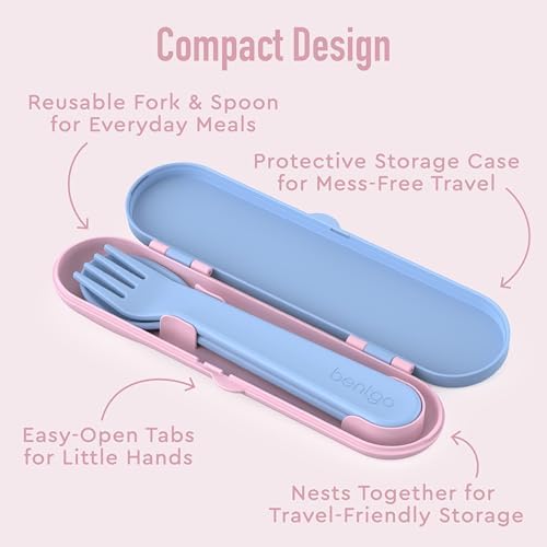 Bentgo Kids Plastic Utensil Set with Fork, Spoon, & Storage Case - Image 4