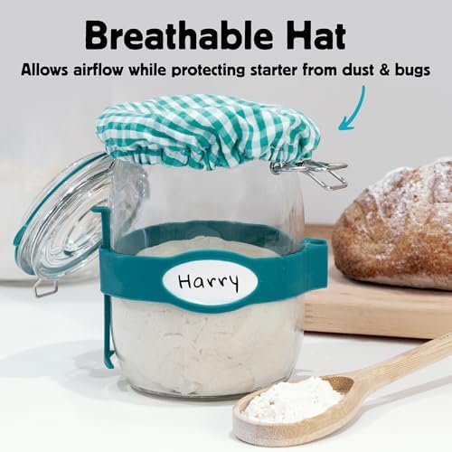 Kikkerland Sourdough Starter Kit – DIY Bread Baking Supplies with Glass Jar, Wooden Spoon, & Breathable Hat – Homesteading & Homemaking Essentials - Image 5