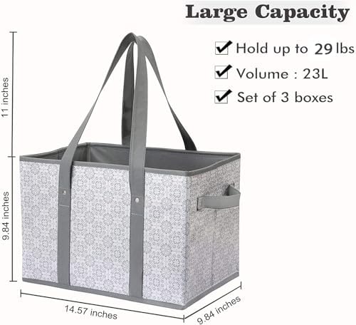 Reusable Grocery Bags 3 Pack, Foldable & Water Resistant Shopping Bags - Image 6