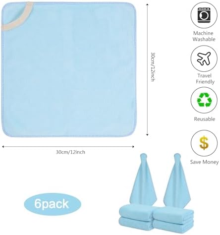 SINLAND Microfiber Facial Cloths Fast Drying Washcloth 12inch x 12inch Absorbent Face Wash Cloth Soft Makeup Remover Cloths - Image 2