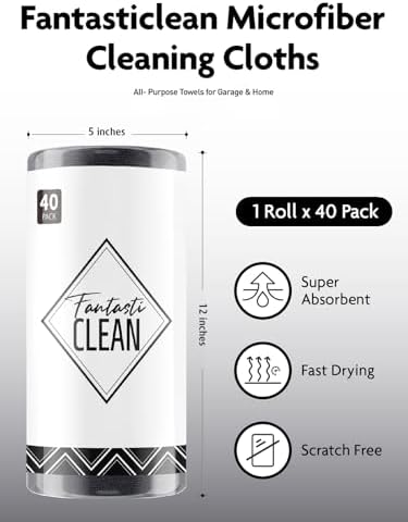 Fantasticlean Microfiber Cleaning Cloth Roll-40 Sheets, 12" x 12" (Dimgrey) - Image 6