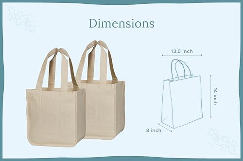 Best Canvas Grocery Shopping Bags - Cloth Grocery Tote Bags - Reusable Cotton Grocery Tote Bags with Bottle Sleeves - Image 5