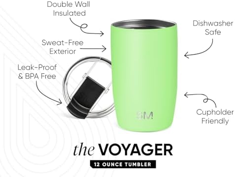 Simple Modern Travel Coffee Mug Tumbler with Flip Lid | Reusable Insulated Stainless Steel Cold Brew Iced Coffee Cup Thermos | Gifts for Women Men Him Her | Voyager Collection | 12oz | Baja - Image 2