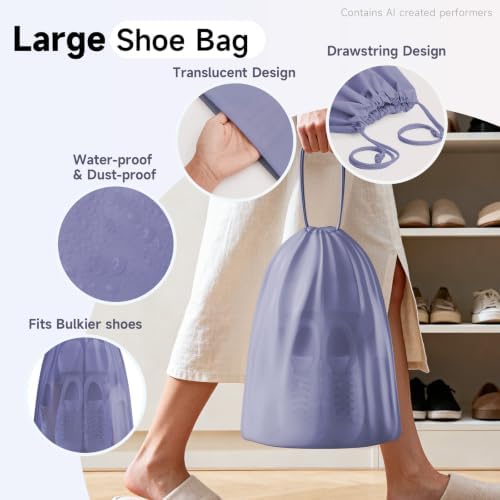OlarHike Packing Cubes for Travel,Gifts for Women Mom,Anti-Tearing Suitcase Organizer for Luggage with Shoe & Hanging Toiletry Bag,Vacation Essentials & Accessories for Cruise Ship,9 Set,Purple Gray - Image 7