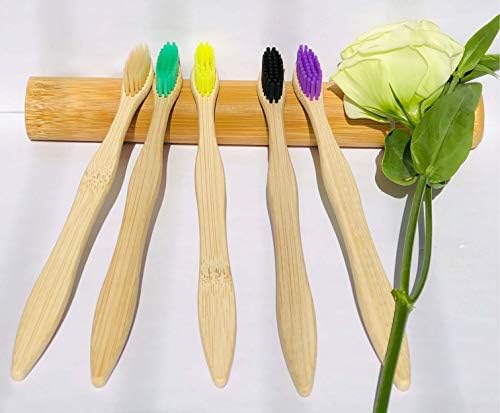 Bamboo Toothbrushes 10 Pack, Medium Soft Bristles BPA Free Biodegradable Bulk Wooden Toothbrush - Image 5