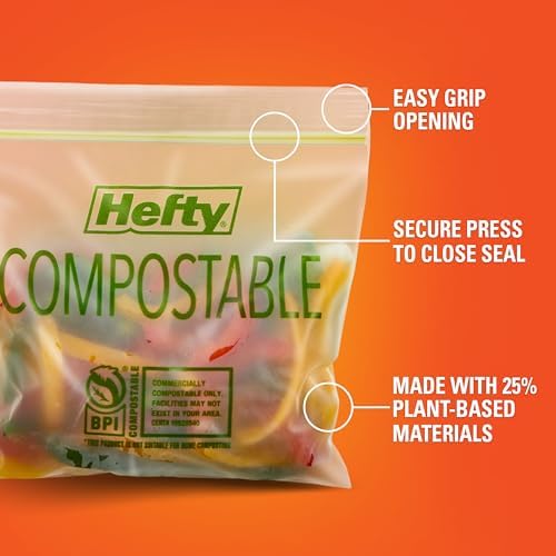 Hefty Compostable Press-To-Close​ Sandwich bags, 50 Count - Image 3