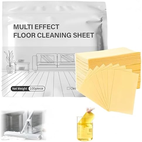 Floor Cleaning Tablets Multi-Surface Cleaner, 2026 Upgraded Floor Cleaning Tablets Sheets Sheets Dissolvable Pre-Measured Deep Cleaning Cleaning Solution for Tile Wall Tiles, Glass (Yellow, 100 Pcs) by TETQNLG