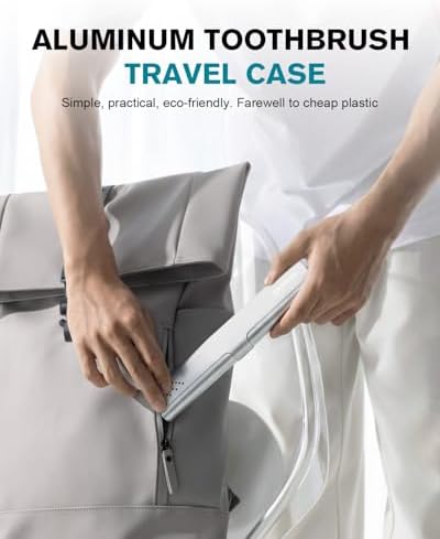 Toothbrush Case Cover for Traveling, Aluminum Toothbrush Holder for Manual Toothbrush + Mini Toothpaste, Portable Tooth Brush Storage Box for Camping Business Trip-Silver (1 Pack) - Image 4