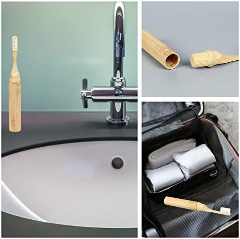 Folding Bamboo Toothbrush, Travel Toothbrush with Case Portable Kit - Image 2
