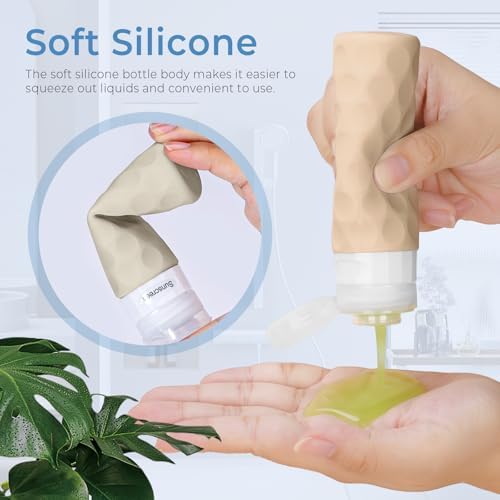 Silevoler 16pack Travel Bottles for Toiletries, TSA Approved Travel Size Containers Set, Leak Proof Refillable Liquid & Creams Toiletries Accessories Kit W/Toiletry Bag (Cream) - Image 3