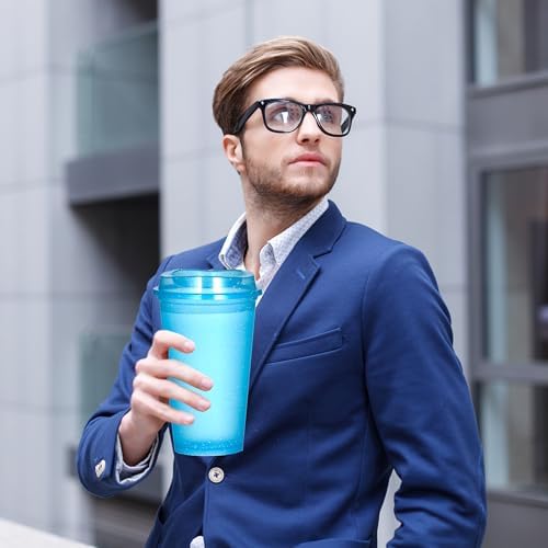 16oz Reusable Plastic Coffee Cups with Lids, 13 Pack - Image 4