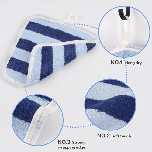 SINLAND Microfiber Facial Cloths Fast Drying Washcloth 8inch x 8inch Absorbent Face Wash Cloth Soft Makeup Remover Cloths - Image 3