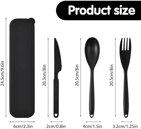 2 Sets Large Reusable Utensils Set with Case, Portable Travel Cutlery - Image 3